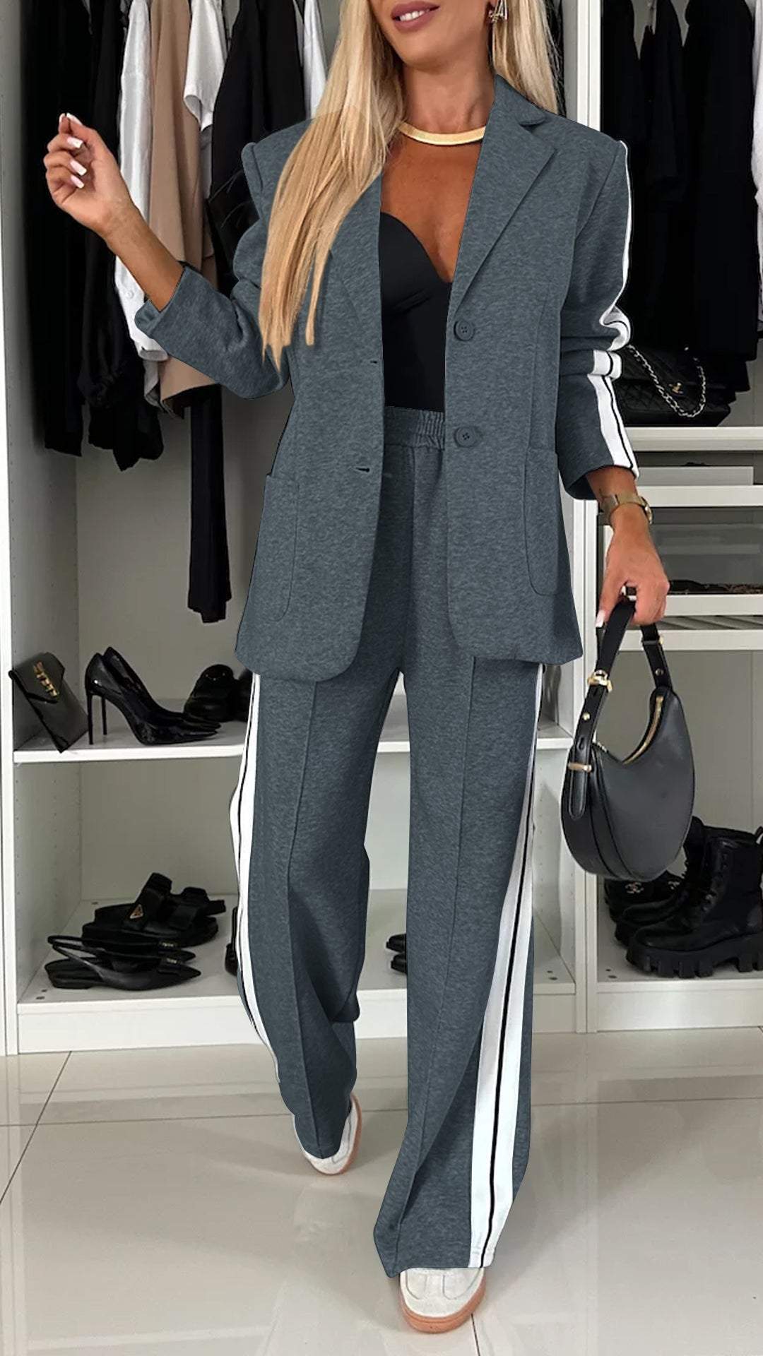 Women's Lapel Long Sleeve Casual Suit 