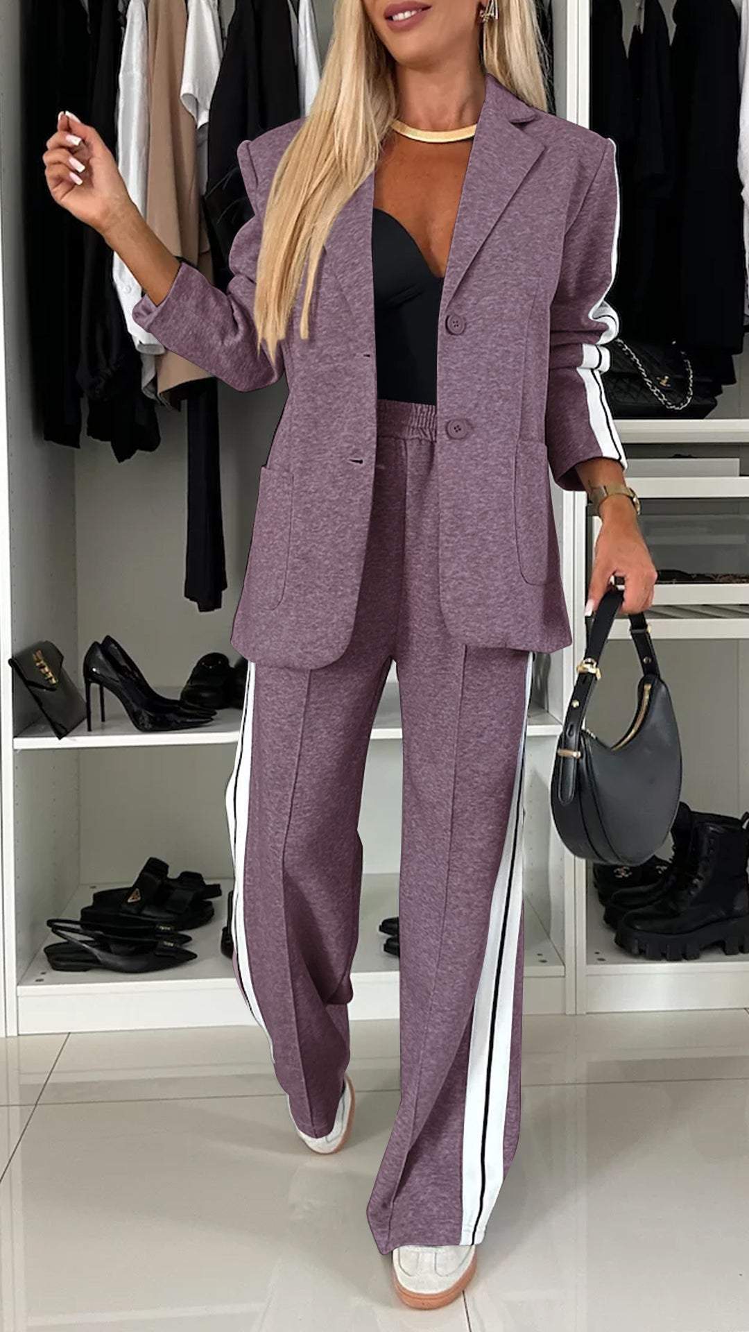 Women's Lapel Long Sleeve Casual Suit 